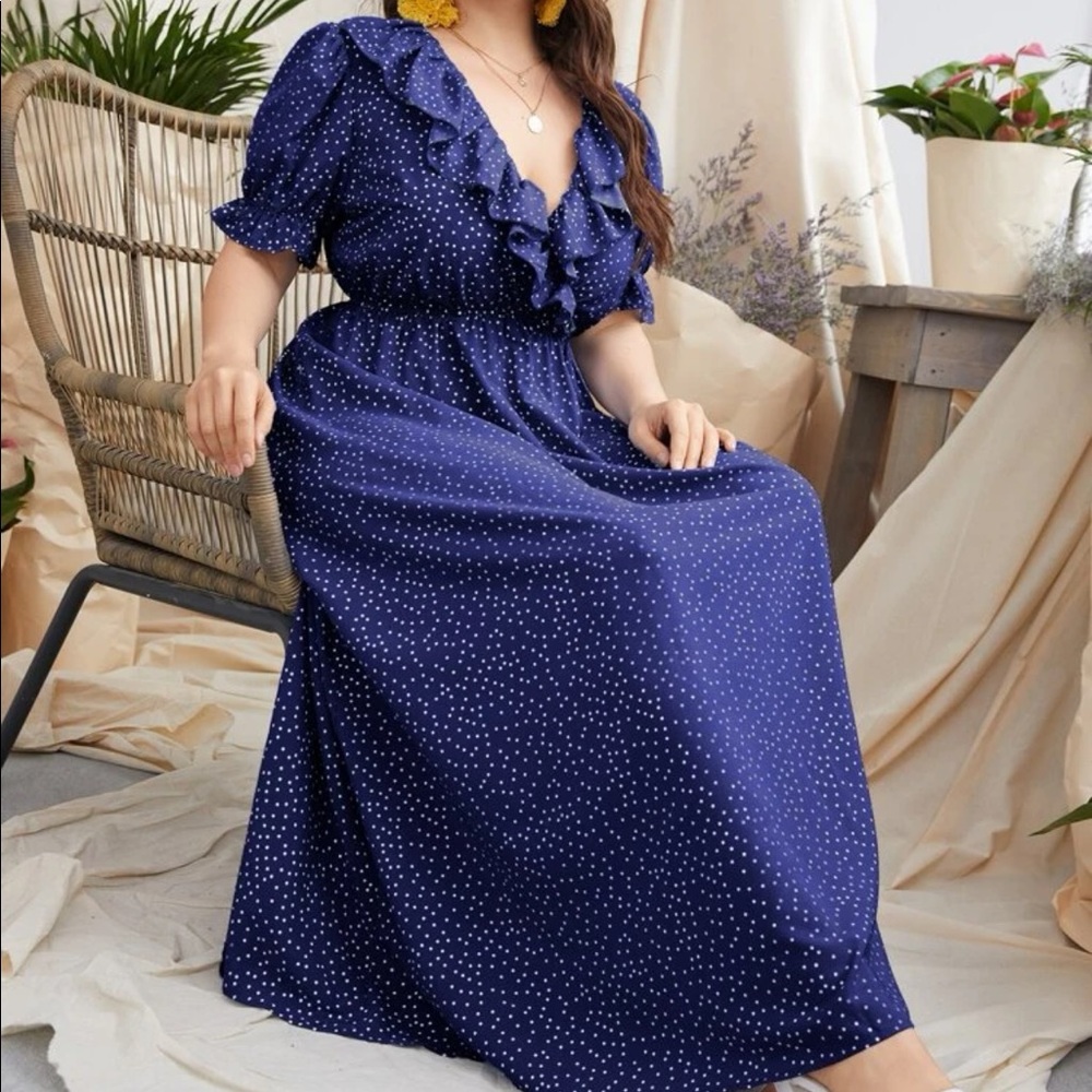 SHEIN Ruffle maxi length dress